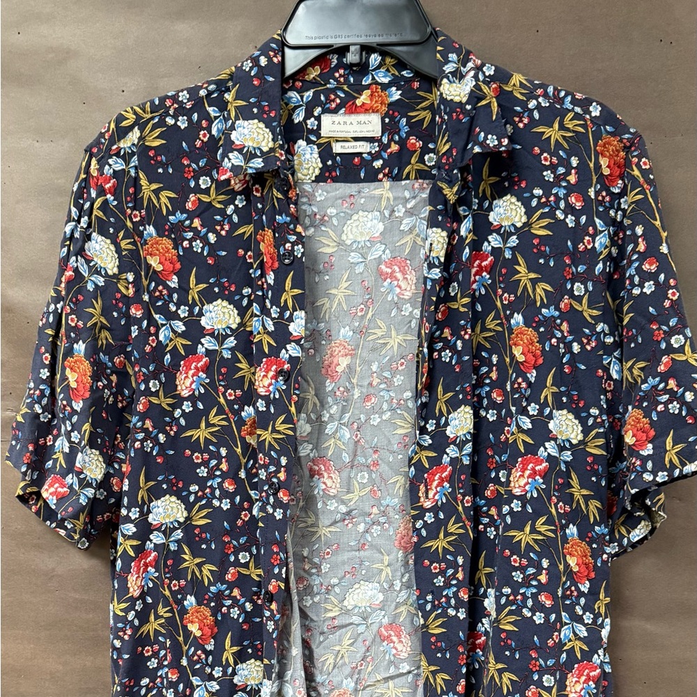 Zara Multicolor Floral Button Down Shirt